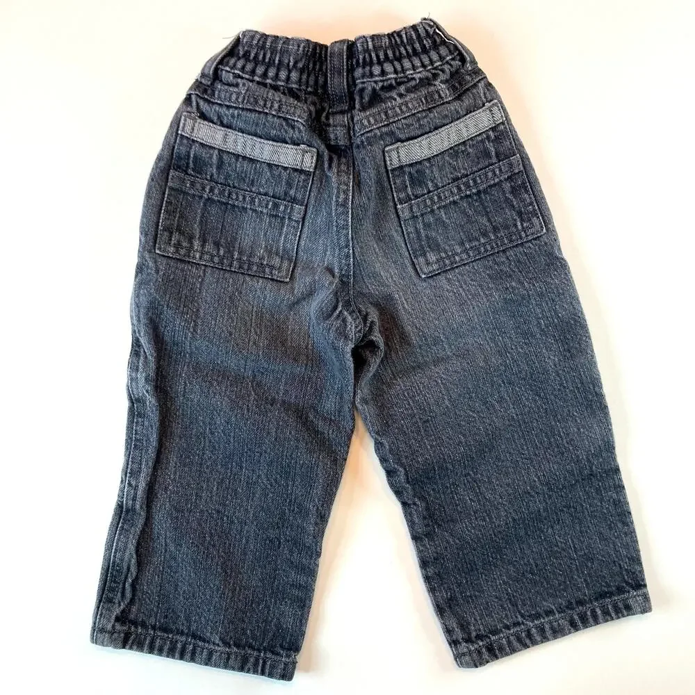Gymboree Washed Black Straight Leg Denim Jeans - Black - 18-24M